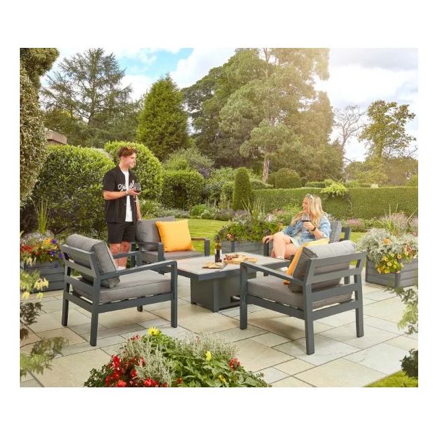 Tutbury Dual Height Rectangular Table with Four Chairs