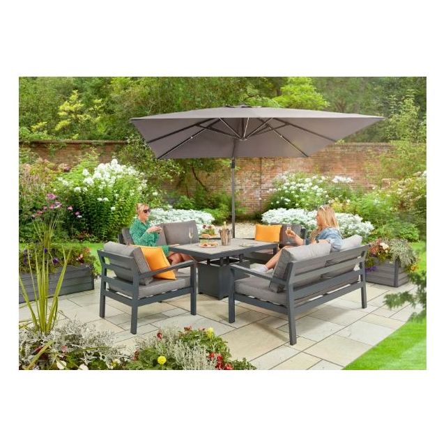 Tutbury Dual Height Rectangular Table with Two Sofas and Two Chairs