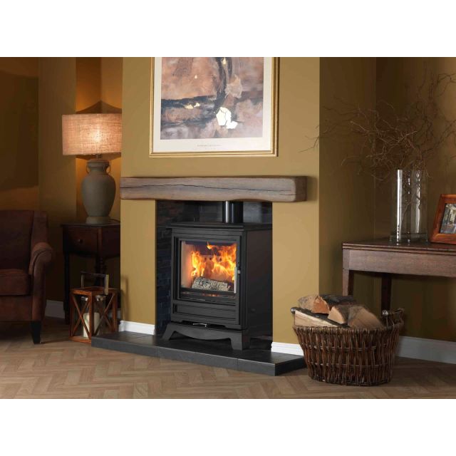Purevision Black Classic Wide Slimline Free-Standing Multi-Fuel Stove