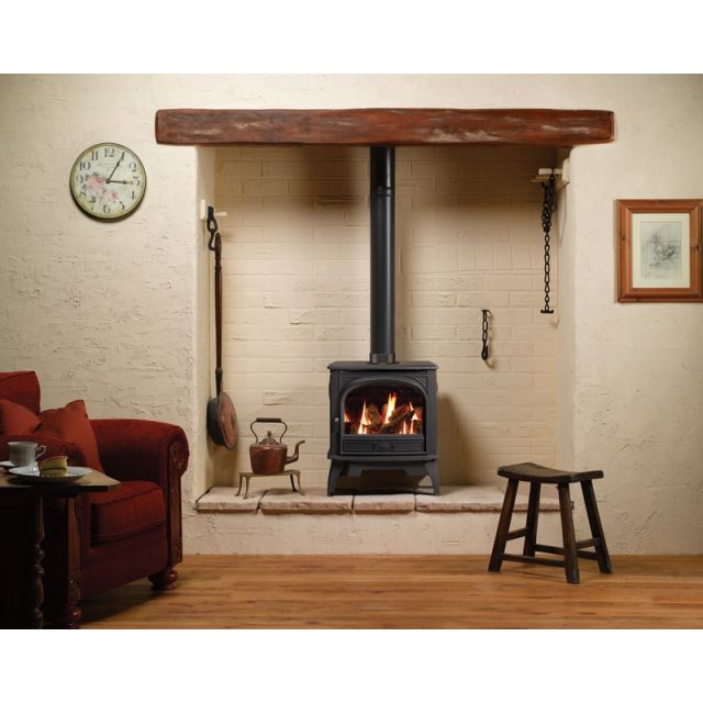 Dovre 425 Logs Conventional Flue Gas Stove - Matte Black