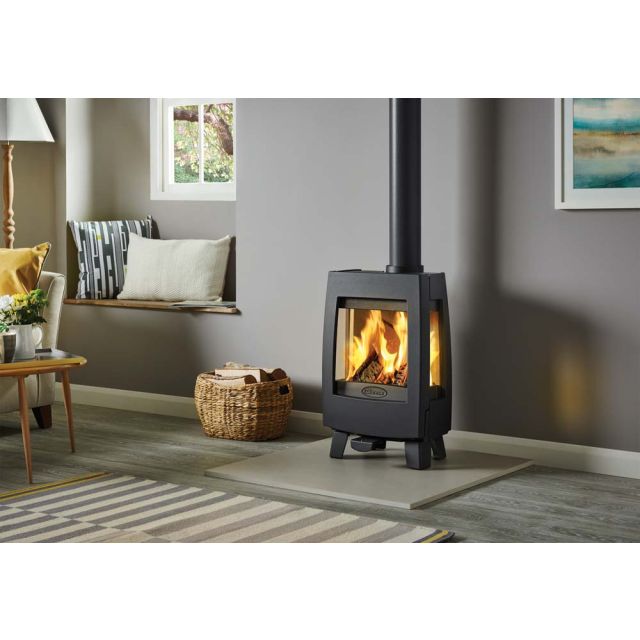 Dovre Sense 113 Wood Burning Stove - Matte Black / Glass Sides