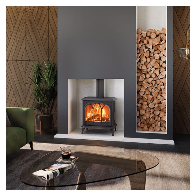 Stovax Huntingdon 40 Eco Wood Burning Stove with Tracery Door