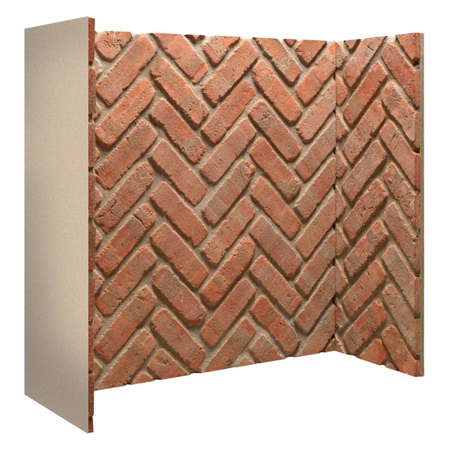 Gallery Rustic Herringbone Brick Fireplace Chamber Panels