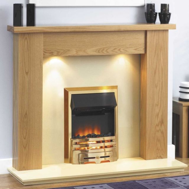 GB Mantels 54" Woodcote Oak Fireplace Suite