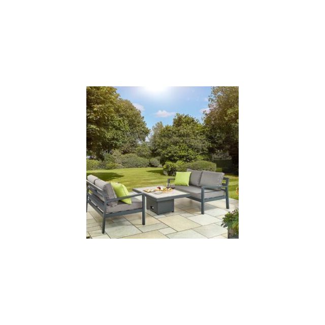 Tutbury Dual Height Rectangular Table with Two Sofas