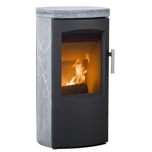 Heta Scanline 7B Multifuel Stove Soapstone Black Trim