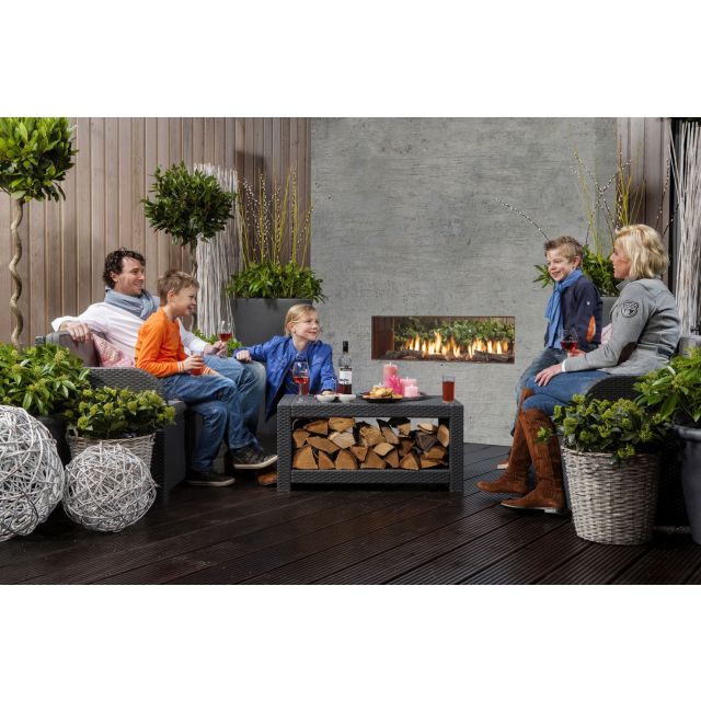 Faber Mood LPG Log Gas Fire - Corten Steel Interior FREE FLUE PIPE