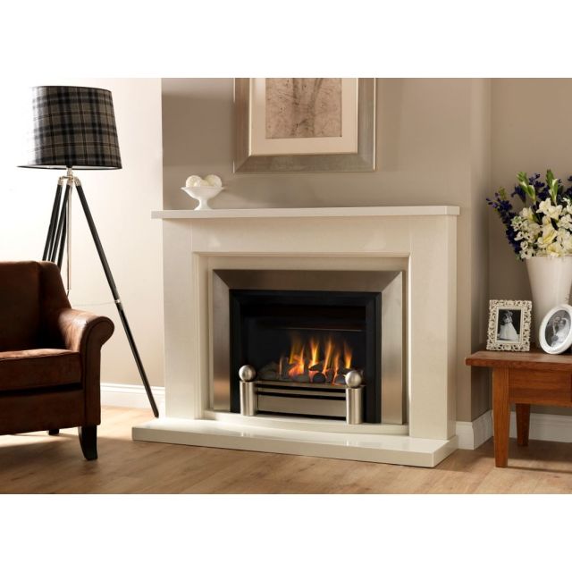 Valor Blakely Driftwood Gas Fire - Brushed Steel