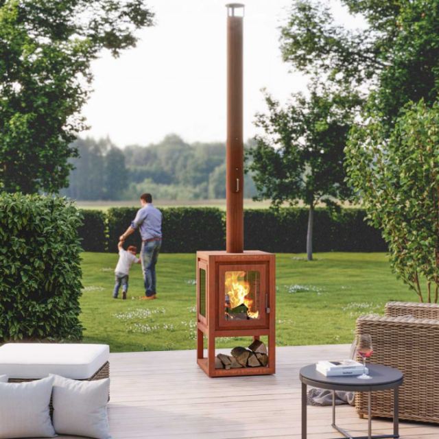 Henley Thor D12 Outdoor Wood Burning Stove + Base + Pipe