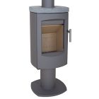 Heta Scanline 7D Multifuel Stove Grey Fixed Pedestal Soapstone Top Plate