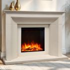 Celsi Ultiflame Asencio 600XT Limestone Electric Fireplace Suite