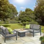 Tutbury Dual Height Rectangular Table with Two Sofas