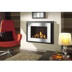 Crystal Manhattan HE Log Gas Fire - Brushed Steel W/ Black Interior