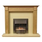 Henley 48 Inch Surround W/ Marble Fireplace - Natural Oak/Mocha Beige