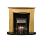 Lewis Natural Oak Surround with Black Granite Marble Fireplace