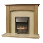 Parkrose 48 Inch Surround W/ Marble Fireplace - Natural Oak/Mocha Beige