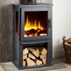 Firetti Fires Naples with Log Store Electric Stove