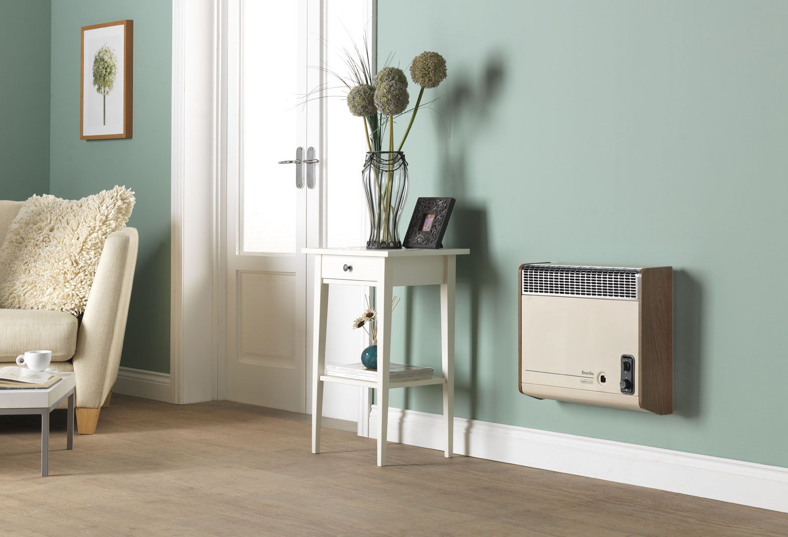 Valor Brazilia 0504811 Thermostatic Wall Heater - Beige/Oak
