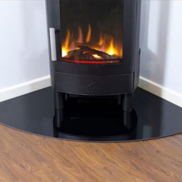 ACR BLACK GLASS CORNER HEARTH