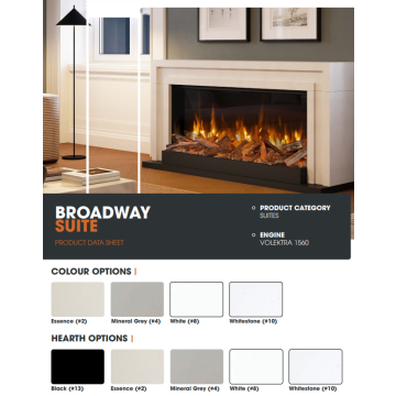 Volektra Broadway Freestanding Fireplace Suite