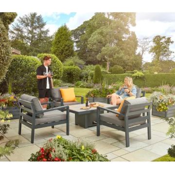 Tutbury Dual Height Rectangular Table with Four Chairs