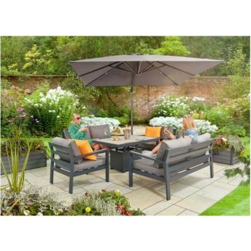 Tutbury Dual Height Rectangular Table with Two Sofas and Two Chairs