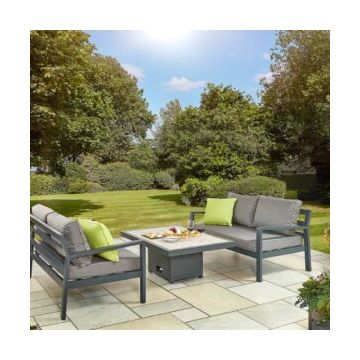 Tutbury Dual Height Rectangular Table with Two Sofas