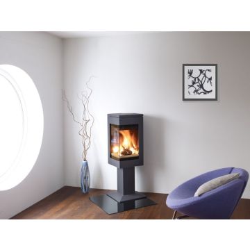 Nordpeis Quadro 1 Matt Black 6.2Kw Woodburning Stove 