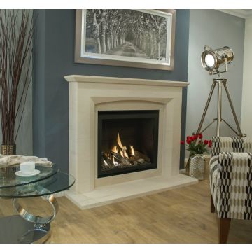 Crystal Fires Connelly Collection Tulsa Tall HE Log Gas Fire - Trimless W/ Black Interior
