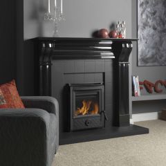 Esse 350 DEFRA Approved Inset Multifuel Stove - Black Contemporary Door