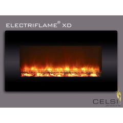Celsi Electriflame Black Glass 1300 Wall Mounted Electric Fire