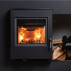 Esse 301 DEFRA Approved Inset Multifuel Stove - Black Contemporary Door