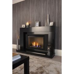 Crystal Fires Connelly Collection Tulsa Tall HE Log Gas Fire - Trimless W/ Black Interior