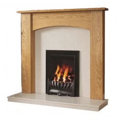 FLARE Collection By Be Modern Darwin 48 Inch Surround W/ Marble Fireplace - Golden Oak/Manila