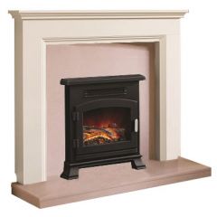 FLARE Collection By Be Modern Westerdale Soft White Finish Surround with Back Panel and Hearth
