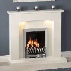 FLARE Collection By Be Modern Isabelle Fireplace - Manila Micro Marble