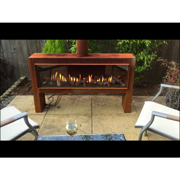 Faber Mood Natural Gas Pebble Flueless Gas Fire - Corten Steel Interior