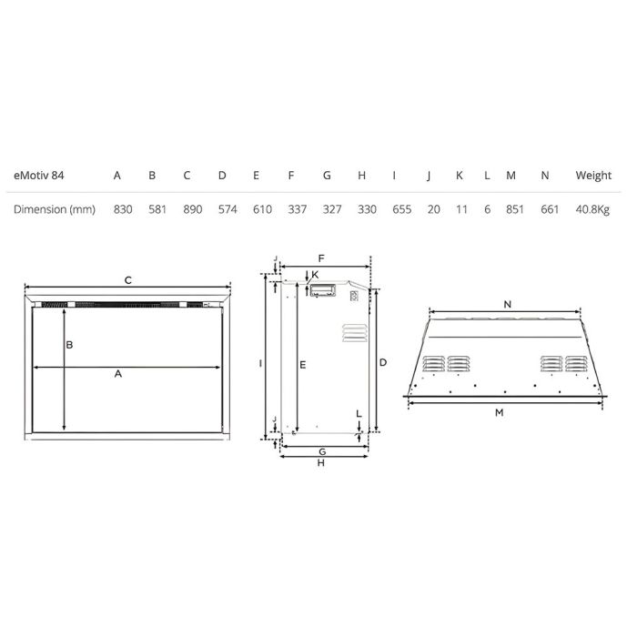 Gazco eMotiv 84 Electric Fire