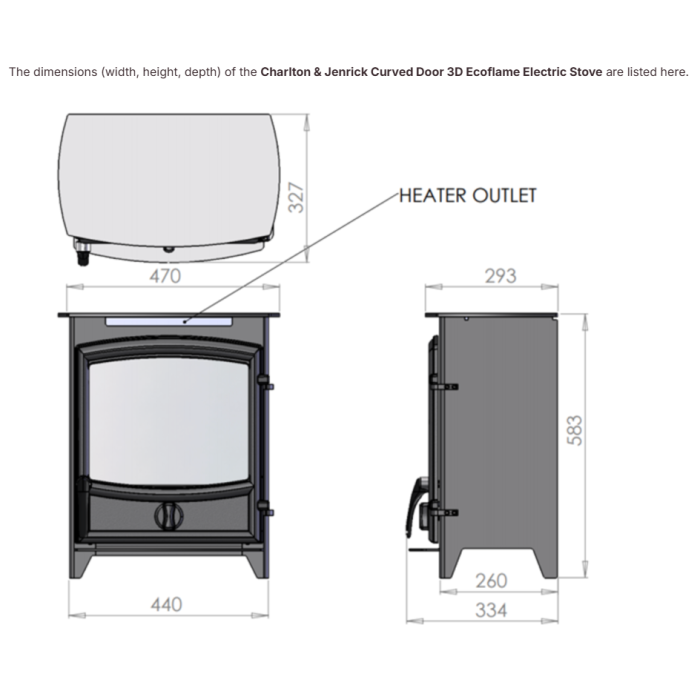A-0663 Electric Stove with Curved Door