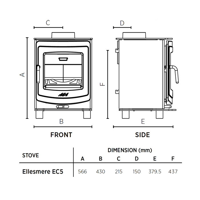 AGA ELLESMERE EC5 ECO DESIGN READY MULTIFUEL / WOODBURNING STOVE