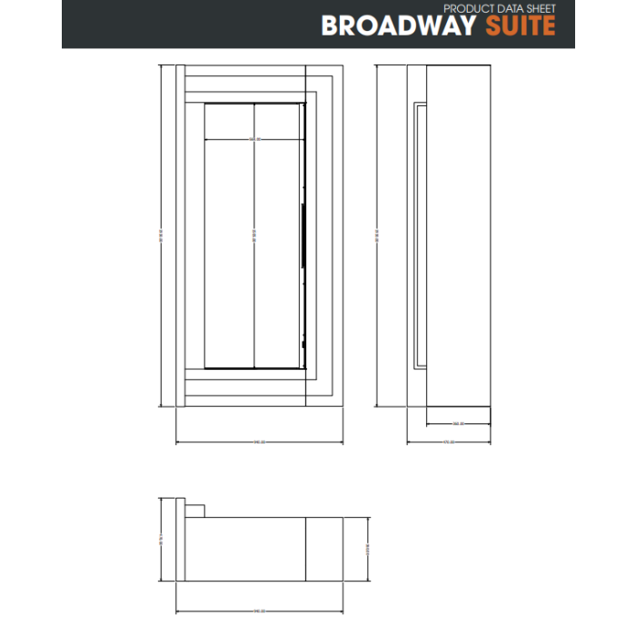 Volektra Broadway Freestanding Fireplace Suite