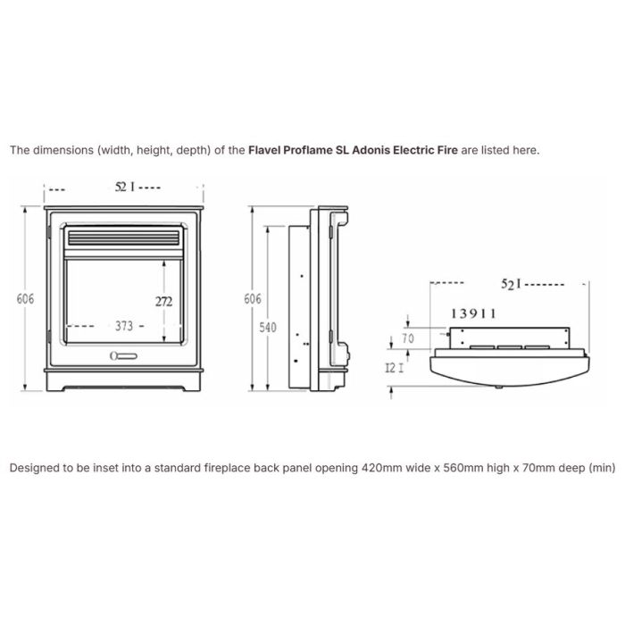 Flavel Proflame SL Adonis Electric Fire