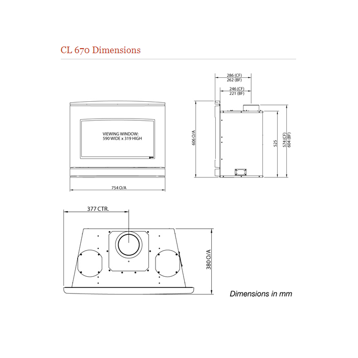 Yeoman CL 670 Natural Gas Inset Fire, Conventional Flue with Programmable Thermostatic Remote Control