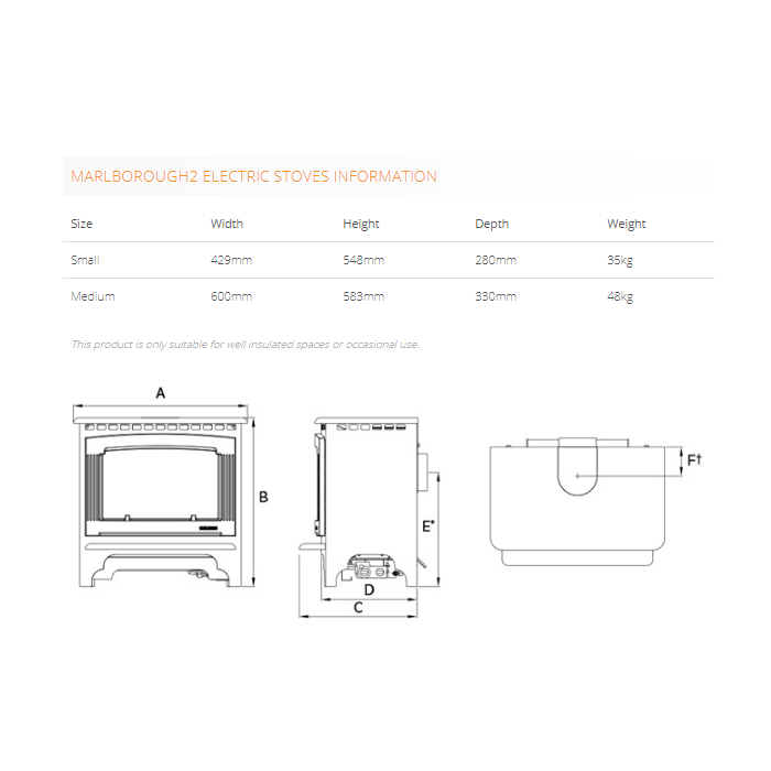 Gazco Medium Marlborough2 Electric Stove