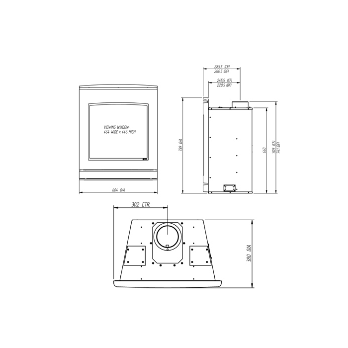 Yeoman CL 530 Natural Gas Inset Fire, Conventional Flue with Programmable Thermostatic Remote Control