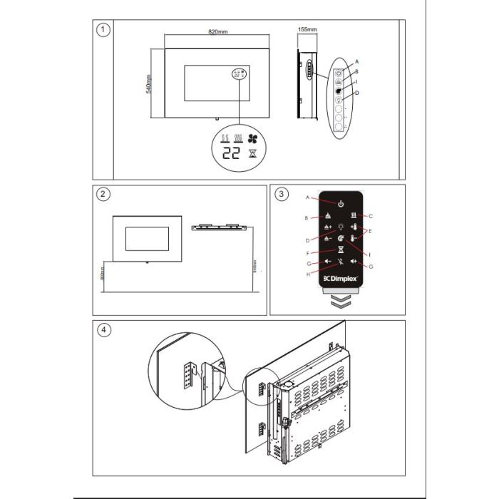 Dimplex Toluca Deluxe Optiflame Electric Wall-Mounted Fire