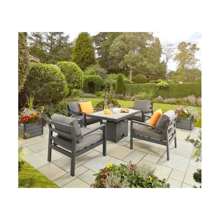 Tutbury Dual Height Rectangular Table with Four Chairs