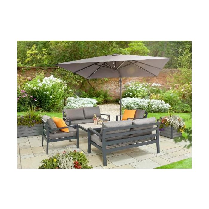 Tutbury Dual Height Rectangular Table with Two Sofas and Two Chairs