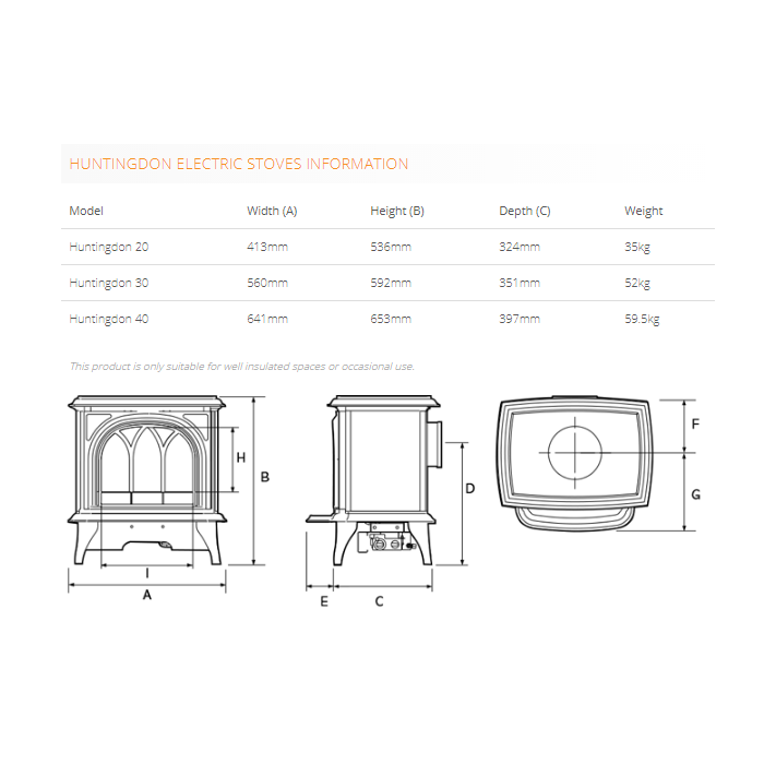 Gazco Huntingdon 40 Electric Stove with Tracery Door