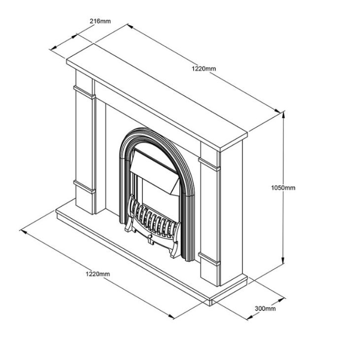 FLARE Collection by Be Modern Broadwell Electric Fireplace Suite